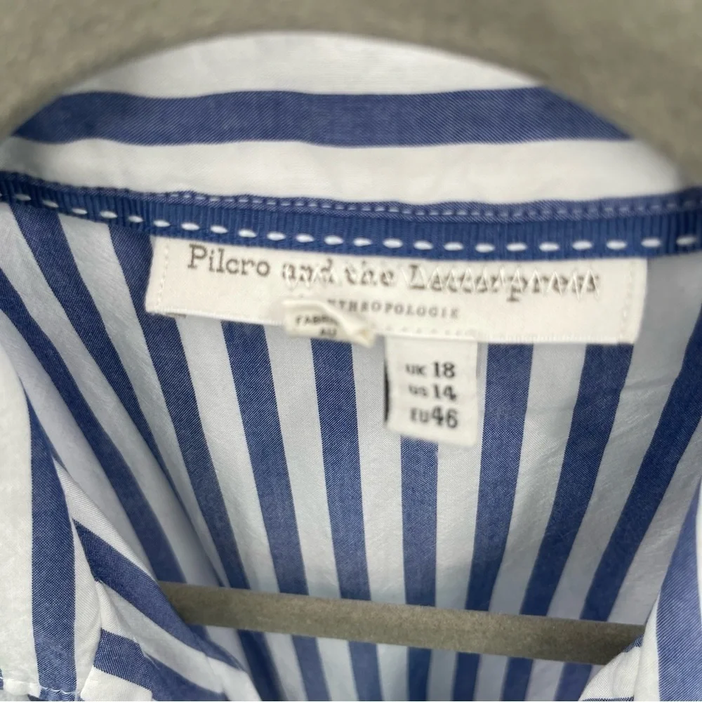 Anthropologie Blue and White Striped Blouse - Picture 6 of 10